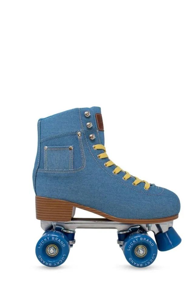 Women Lucky Brand Roller Skates Lucky Denim Roller Skate Medium Dark Blue