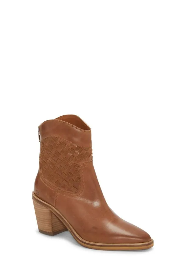 Women Lucky Brand Shoes Aryleis Western Bootie Open Brownrust