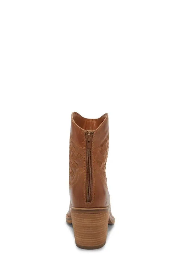Women Lucky Brand Shoes Aryleis Western Bootie Open Brownrust