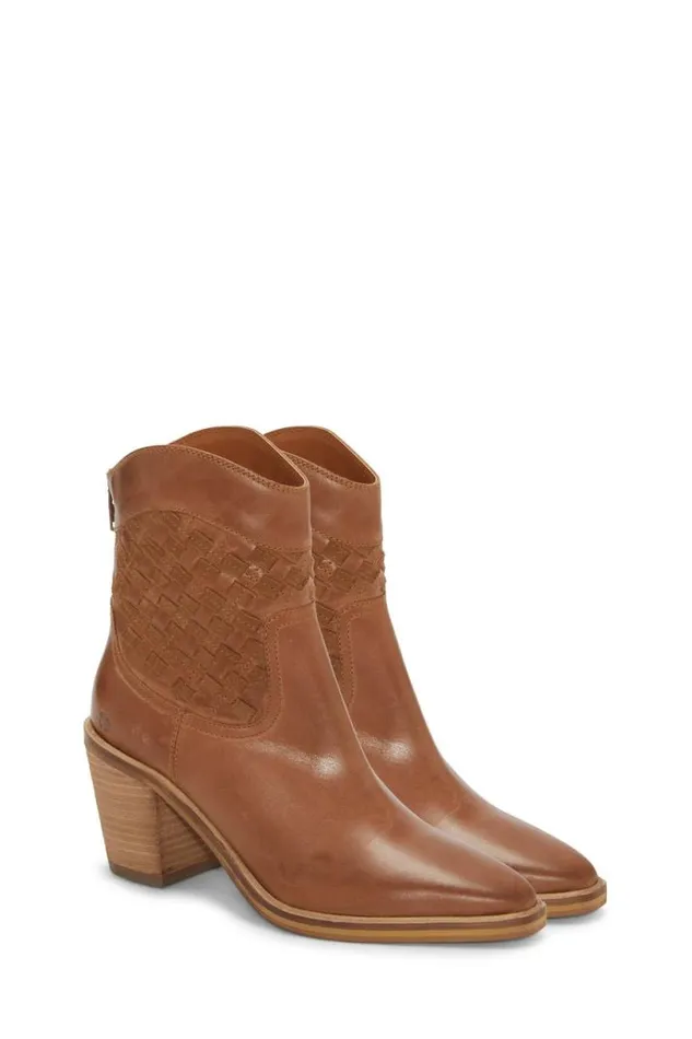 Women Lucky Brand Shoes Aryleis Western Bootie Open Brownrust