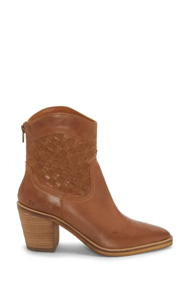 Women Lucky Brand Shoes Aryleis Western Bootie Open Brownrust