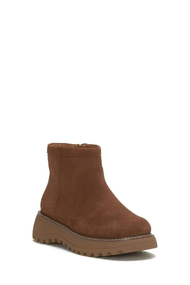 Women Lucky Brand Shoes Chameli Lug Bootie Dark Brown