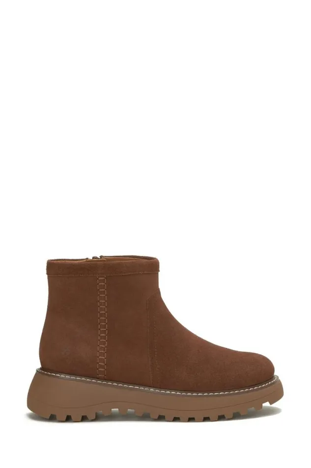 Women Lucky Brand Shoes Chameli Lug Bootie Dark Brown