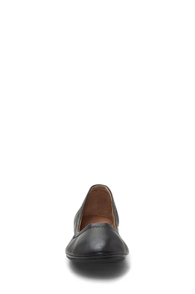 Women Lucky Brand Shoes Emmie Ballet Leather Flats Black