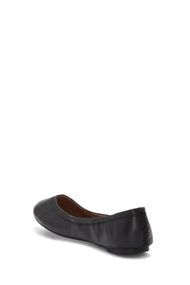 Women Lucky Brand Shoes Emmie Ballet Leather Flats Black
