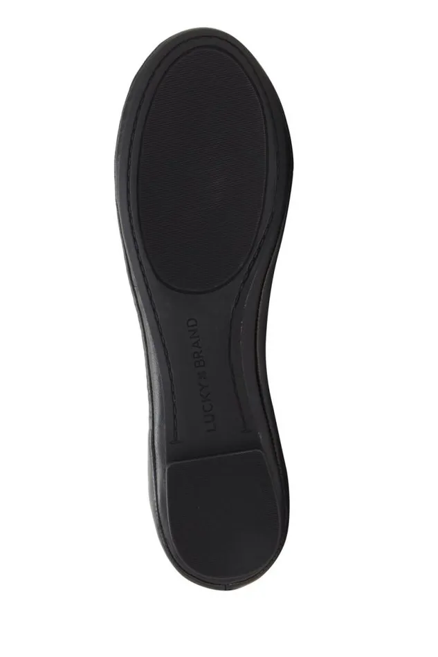 Women Lucky Brand Shoes Emmie Ballet Leather Flats Black