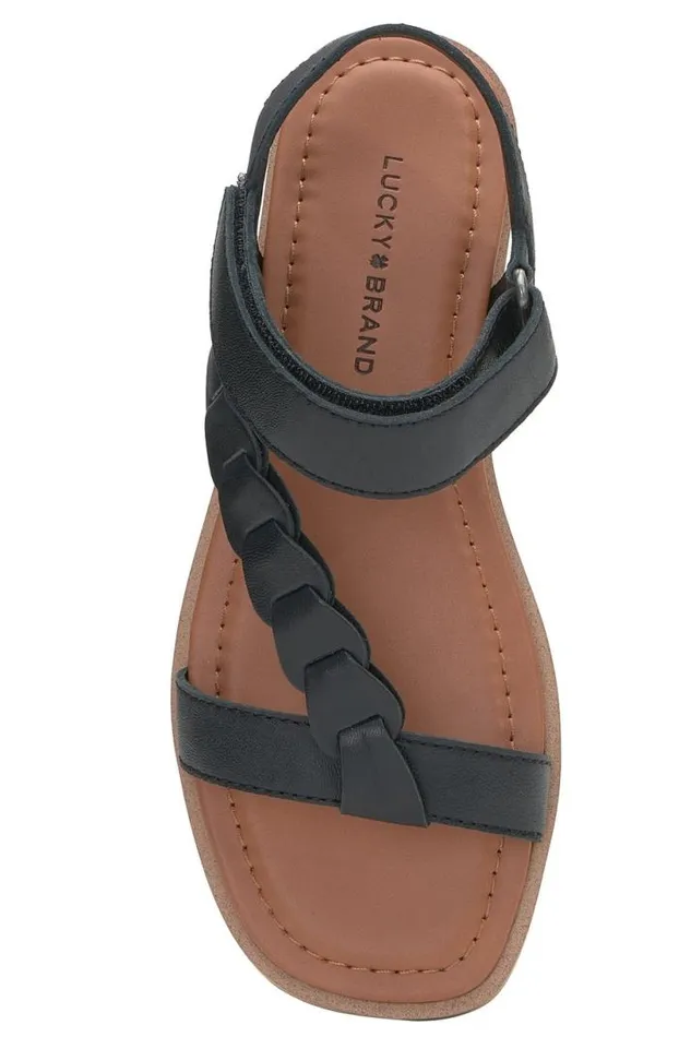 Women Lucky Brand Shoes Natany Braided Sandal Black