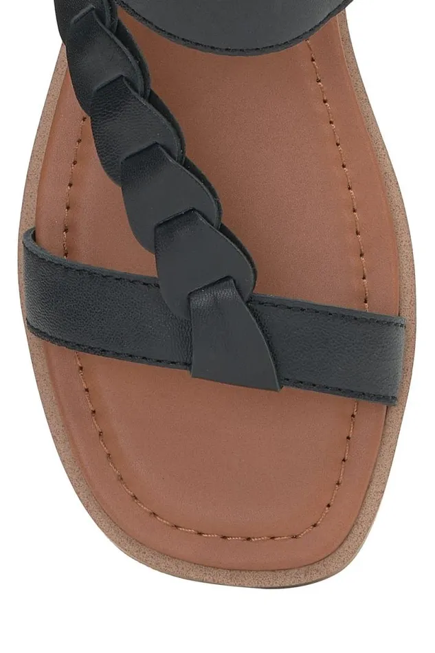 Women Lucky Brand Shoes Natany Braided Sandal Black