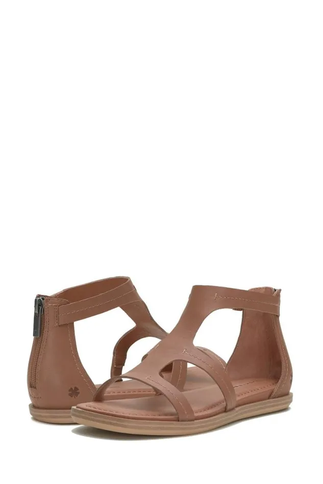 Women Lucky Brand Shoes Nayda Ankle Strap Sandal Medium Dark Beige