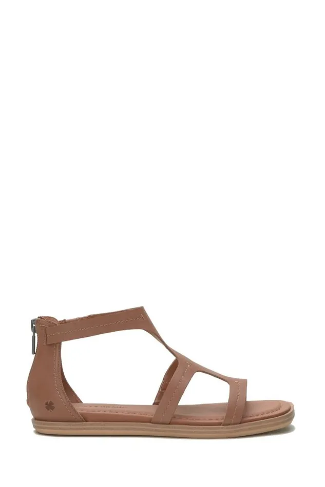 Women Lucky Brand Shoes Nayda Ankle Strap Sandal Medium Dark Beige