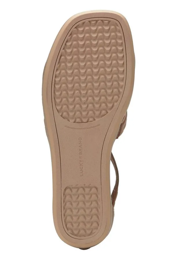Women Lucky Brand Shoes Nayda Ankle Strap Sandal Medium Dark Beige