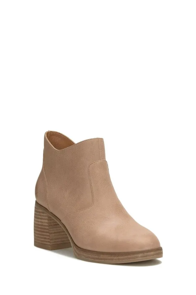 Women Lucky Brand Shoes Quinlee Ankle Bootie Open Beigekhaki