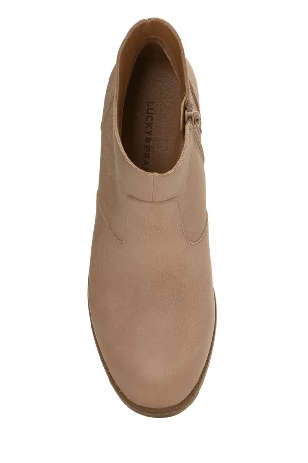 Women Lucky Brand Shoes Quinlee Ankle Bootie Open Beigekhaki