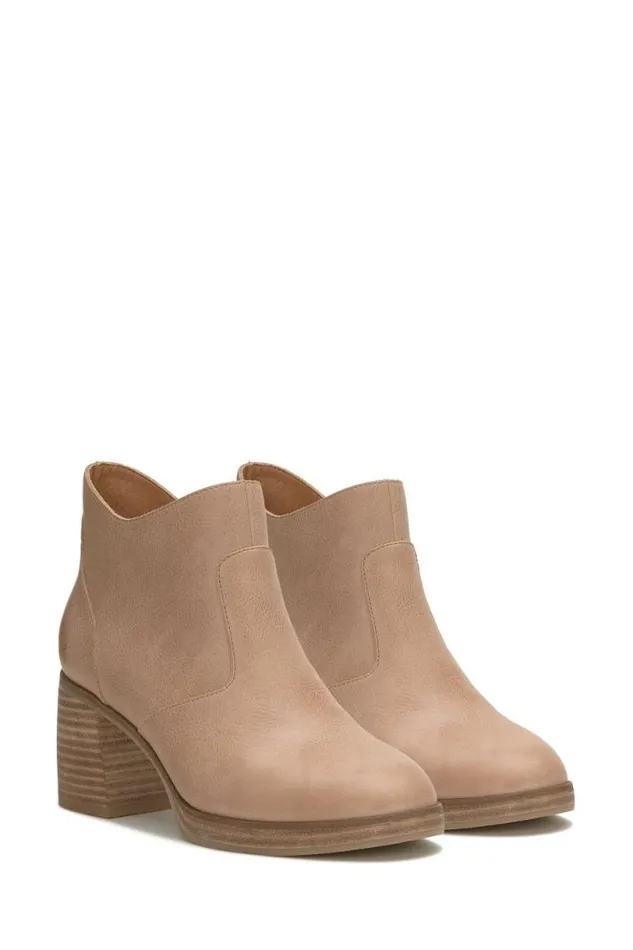 Women Lucky Brand Shoes Quinlee Ankle Bootie Open Beigekhaki