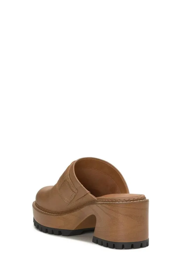 Women Lucky Brand Shoes Rishona Clog Open Brownrust