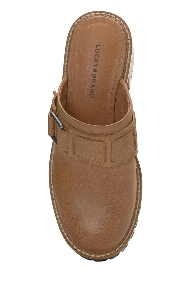 Women Lucky Brand Shoes Rishona Clog Open Brownrust