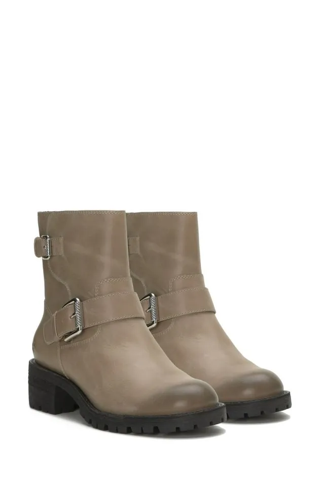 Women Lucky Brand Shoes Taini Biker Boot Medium Light Grey