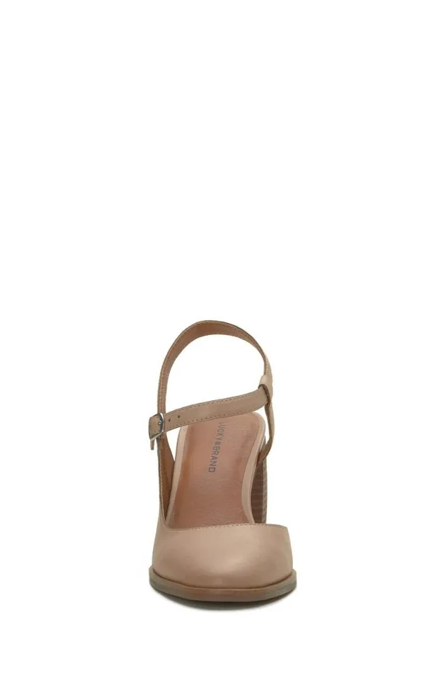 Women Lucky Brand Shoes Xarissa Mary Jane Heel Open Beigekhaki
