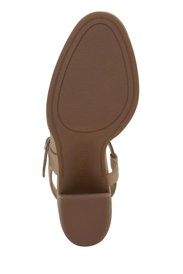 Women Lucky Brand Shoes Xarissa Mary Jane Heel Open Beigekhaki