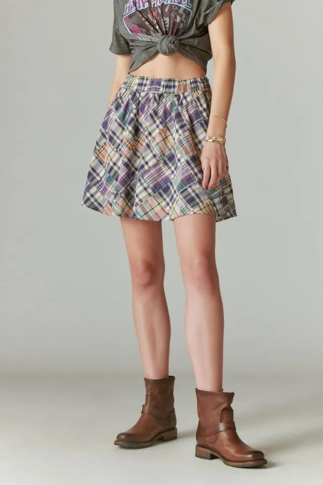 Women Lucky Brand Skirts Patchwork Mini Skirt Heritage Patchwork