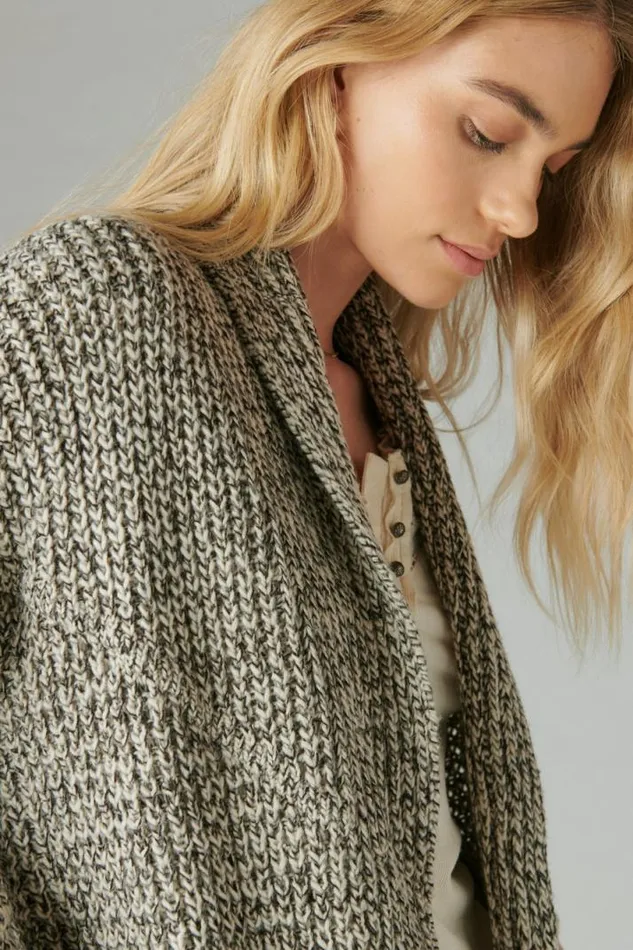 Women Lucky Brand Sweaters and Sweatshirts Sweater Coatigan Black Multi