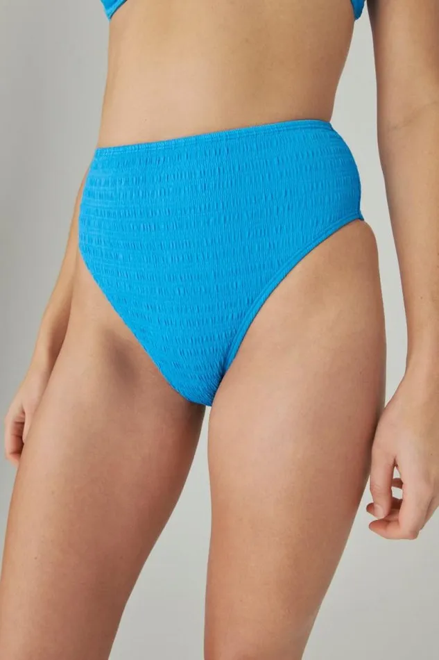 Women Lucky Brand Swim Seersucker High Waisted Bottoms Pacific Coast