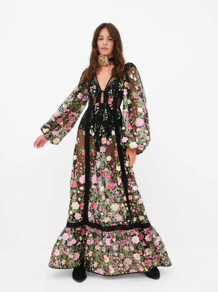 Women Luna Maxi Dress Black For Love and Lemons Dresses