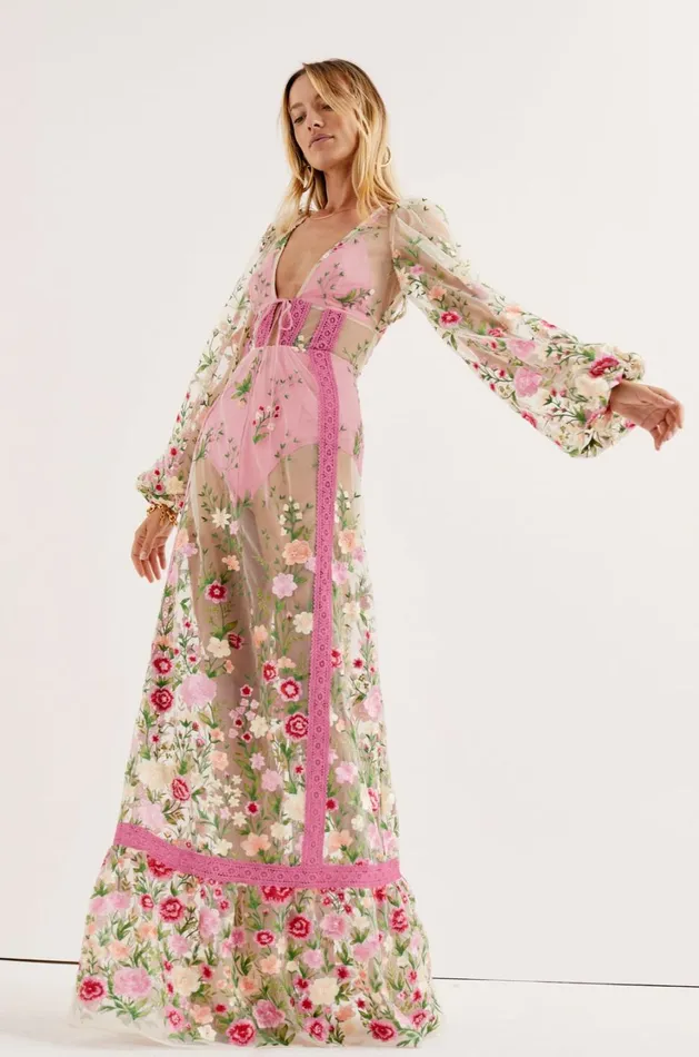 Women Luna Maxi Dress Pink For Love and Lemons Dresses Women Luna Maxi Dress Pink For Love and Lemons Dresses