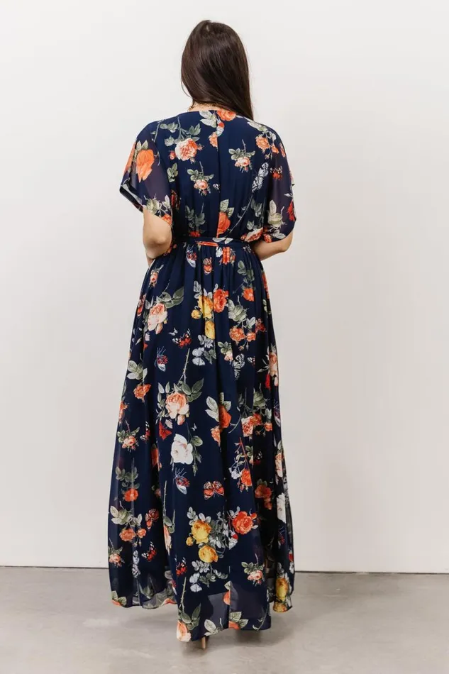 Women Madeline Maxi Dress Navy Coral Floral Baltic Born Maxi Dresses Women Madeline Maxi Dress Navy Coral Floral Baltic Born Maxi Dresses