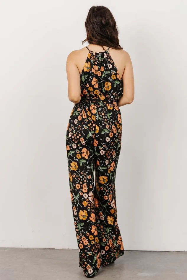 Women Mallory High Neck Jumpsuit Black Vintage Floral Baltic Born Jumpsuits and Rompers Women Mallory High Neck Jumpsuit Black Vintage Floral Baltic Born Jumpsuits and Rompers