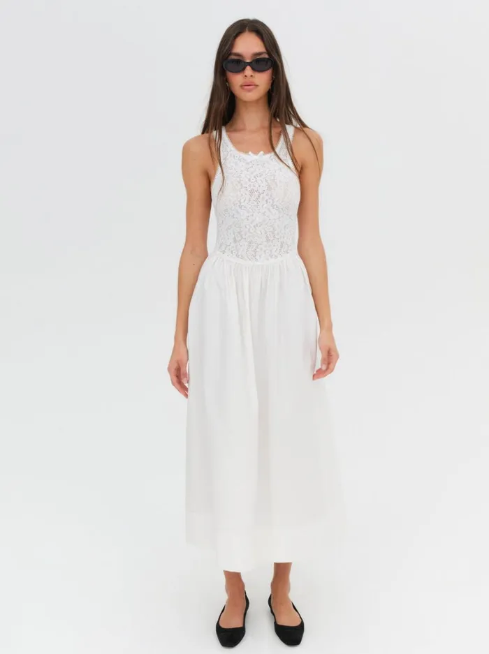 Women Mandy Midi Dress White For Love and Lemons Dresses Women Mandy Midi Dress White For Love and Lemons Dresses