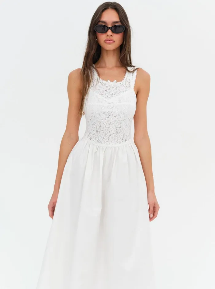 Women Mandy Midi Dress White For Love and Lemons Dresses Women Mandy Midi Dress White For Love and Lemons Dresses