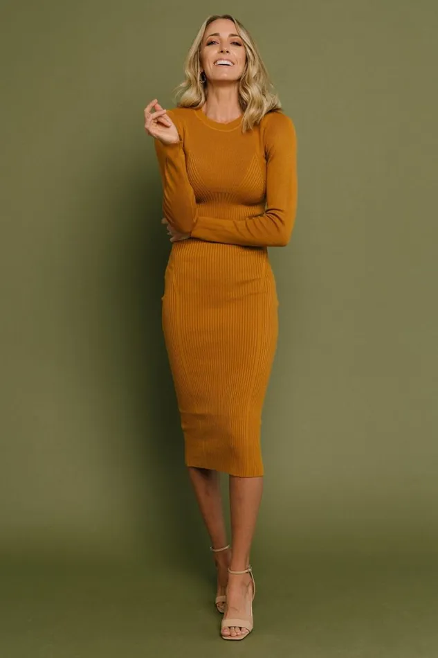 Women Manhattan Ribbed Sweater Dress Camel Baltic Born Sweaters Women Manhattan Ribbed Sweater Dress Camel Baltic Born Sweaters