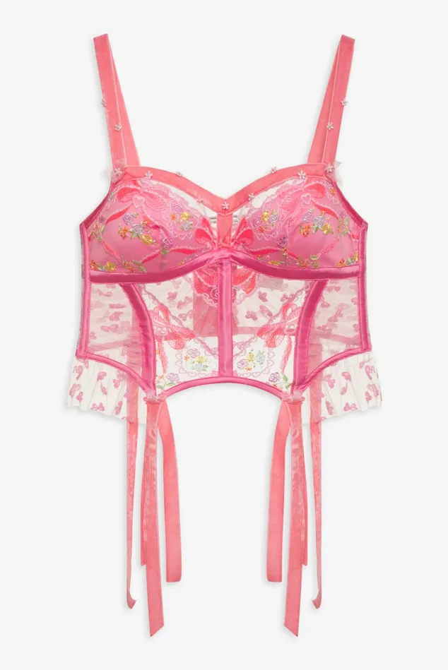 Women Marietta Embroidered Bustier Pink For Love and Lemons Lingerie Women Marietta Embroidered Bustier Pink For Love and Lemons Lingerie