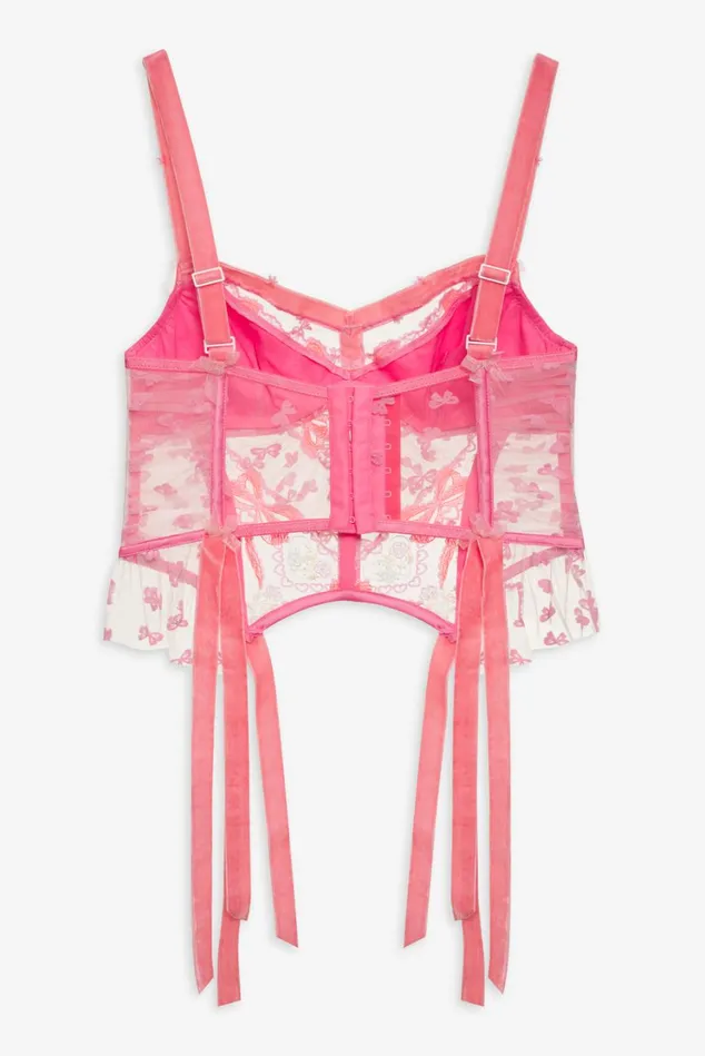 Women Marietta Embroidered Bustier Pink For Love and Lemons Lingerie Women Marietta Embroidered Bustier Pink For Love and Lemons Lingerie