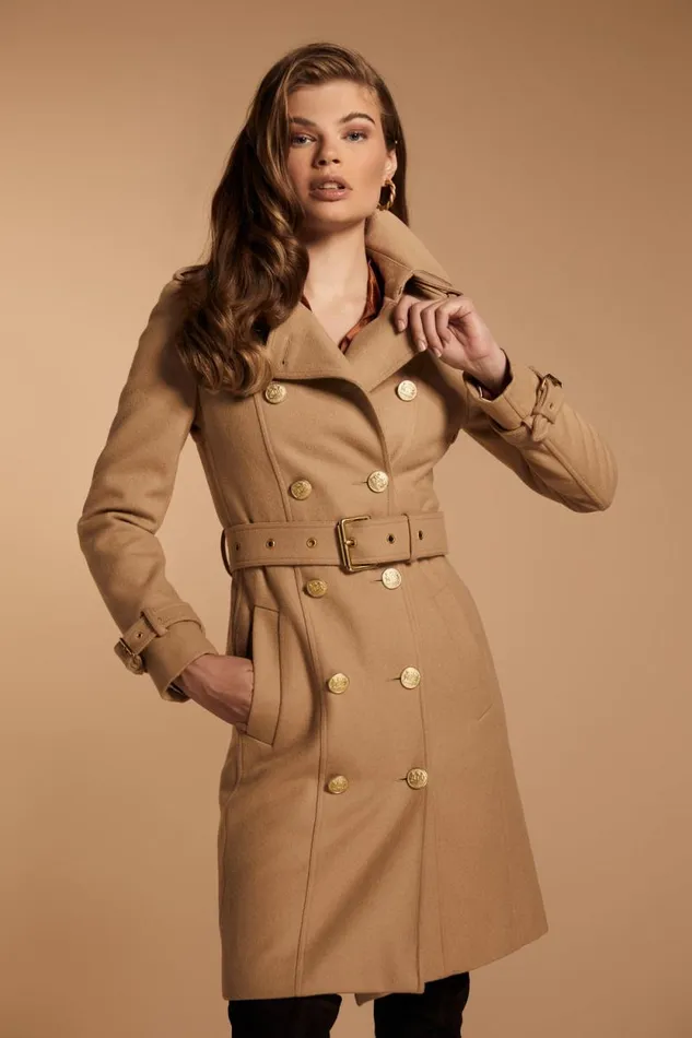 Women Marlborough Trench Coat Camel Holland Cooper Tailoring
