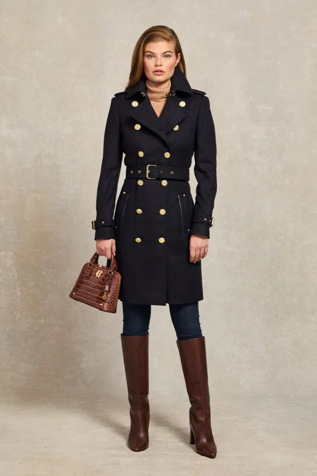 Women Marlborough Trench Coat Soft Navy Holland Cooper Tailoring