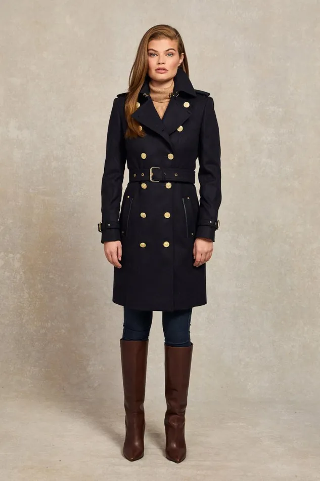 Women Marlborough Trench Coat Soft Navy Holland Cooper Tailoring