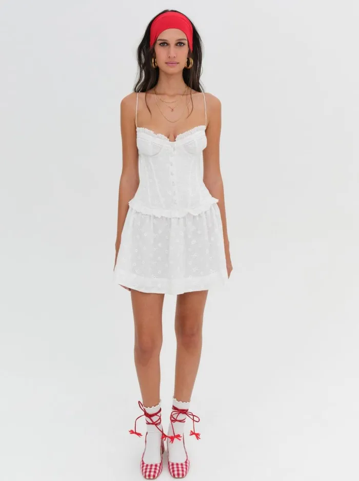 Women Marlowe Mini Dress White For Love and Lemons Dresses