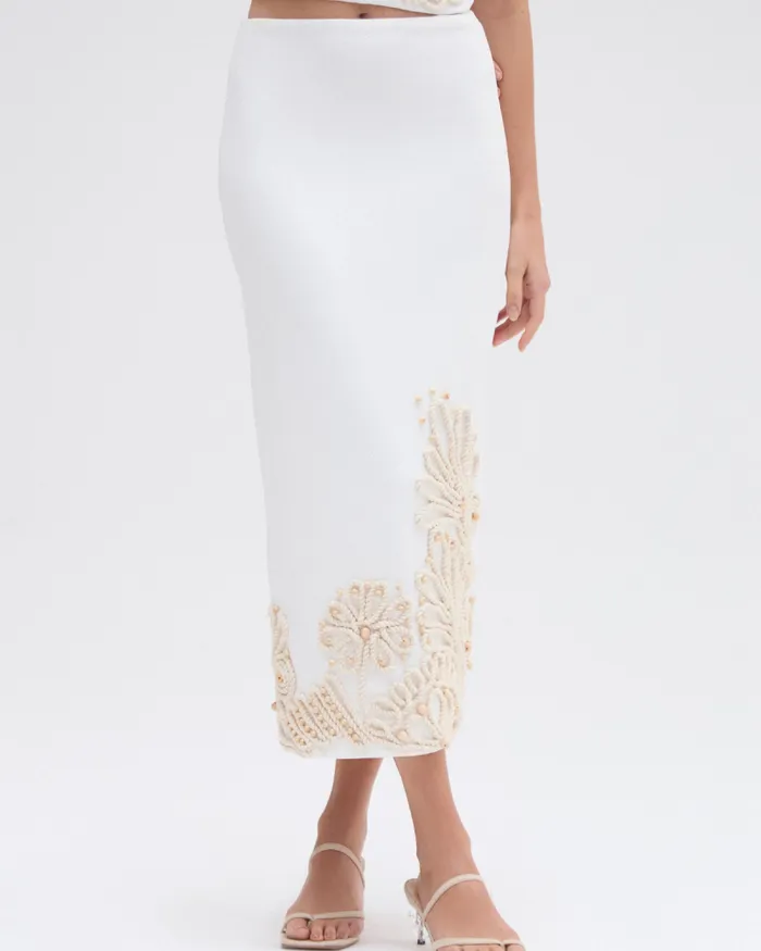 Women Matching Sets PatBO DUNE KNIT SKIRT Off White