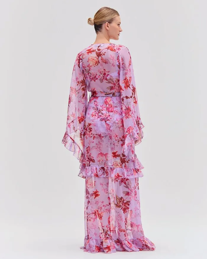 Women Matching Sets PatBO Floral Haze Maxi Robe Violet