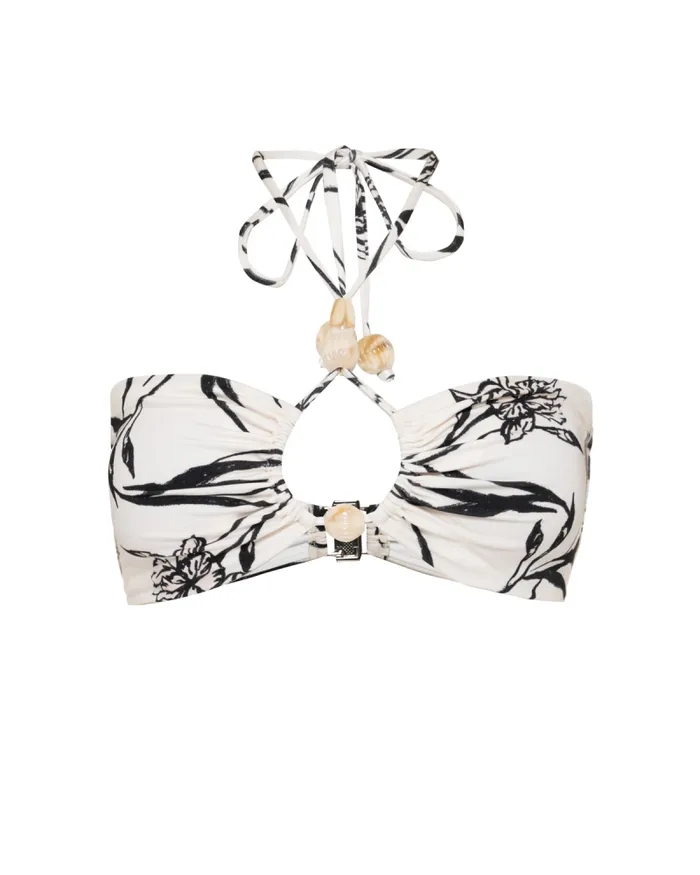 Women Matching Sets PatBO IRIS HALTERNECK BIKINI TOP Off White