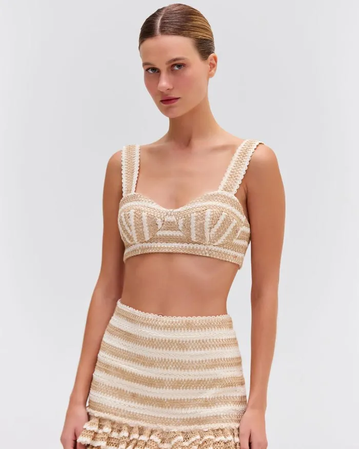 Women Matching Sets PatBO JUTE BRALETTE TOP Sand