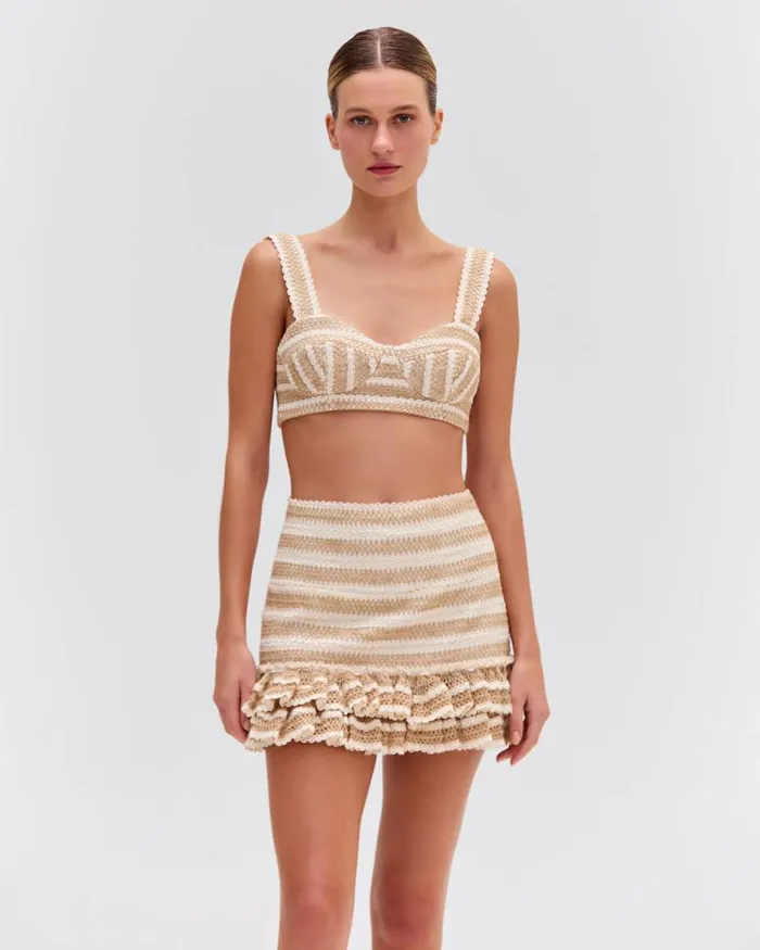 Women Matching Sets PatBO JUTE BRALETTE TOP Sand
