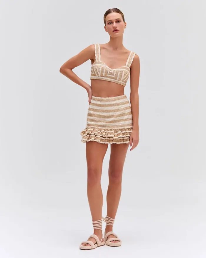 Women Matching Sets PatBO JUTE BRALETTE TOP Sand