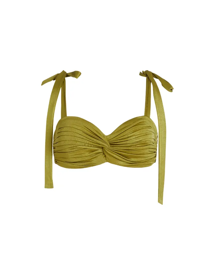 Women Matching Sets PatBO Metallic Jersey Bralette FINAL SALE Absinthe