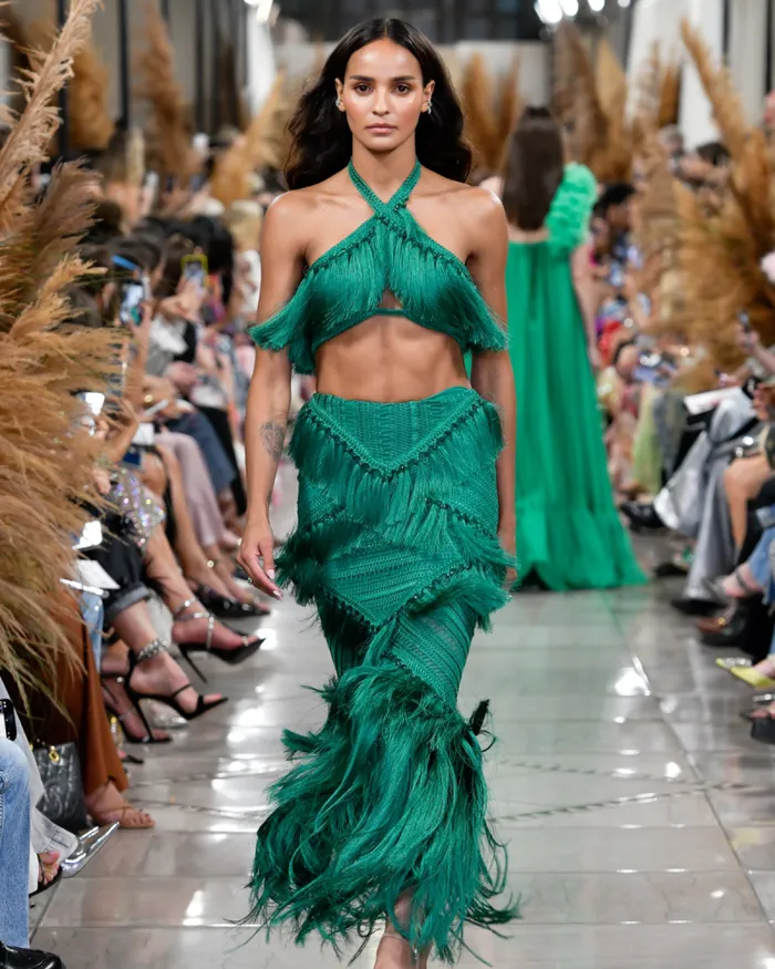 Women Matching Sets PatBO Woven Fringe Trim Maxi Skirt FINAL SALE Jade