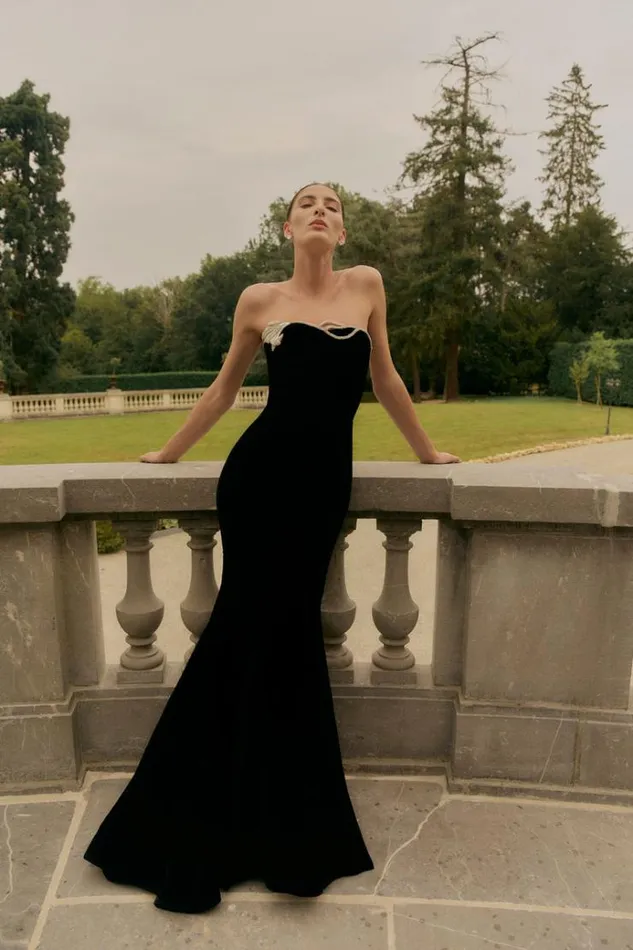 Women Maxi Dresses Rachel Gilbert Huxlee Gown Black Women Maxi Dresses Rachel Gilbert Huxlee Gown Black