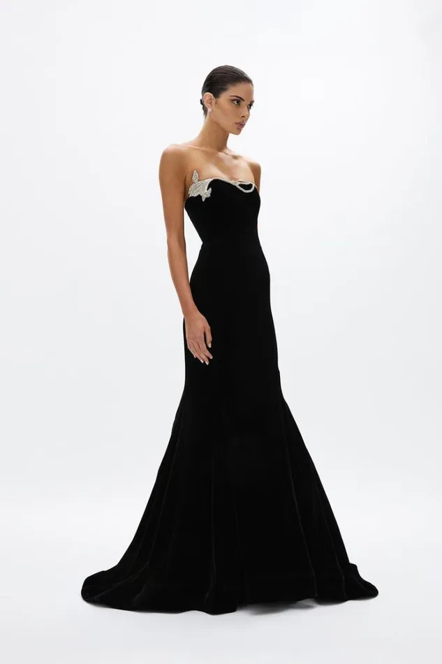Women Maxi Dresses Rachel Gilbert Huxlee Gown Black Women Maxi Dresses Rachel Gilbert Huxlee Gown Black