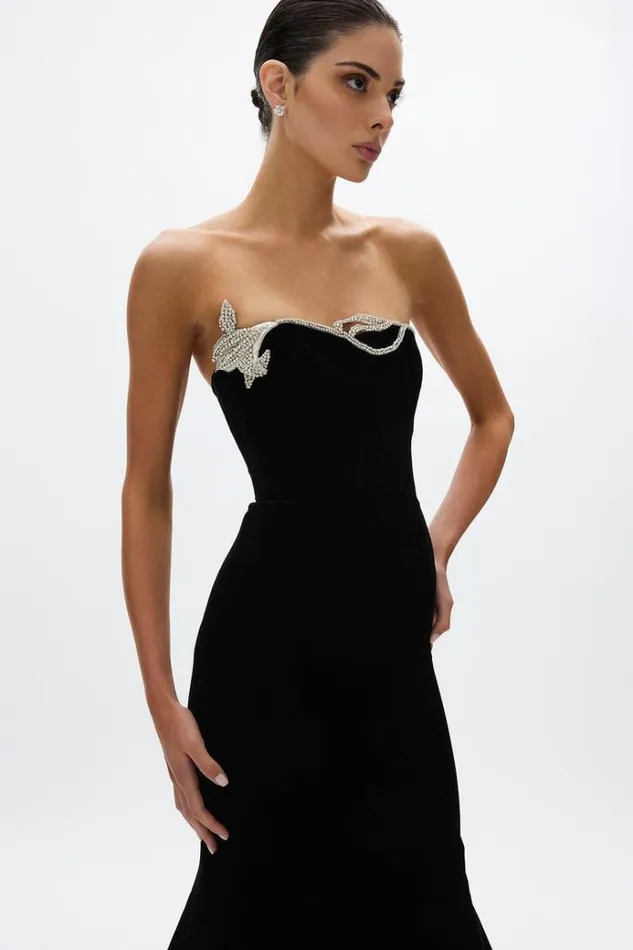 Women Maxi Dresses Rachel Gilbert Huxlee Gown Black Women Maxi Dresses Rachel Gilbert Huxlee Gown Black